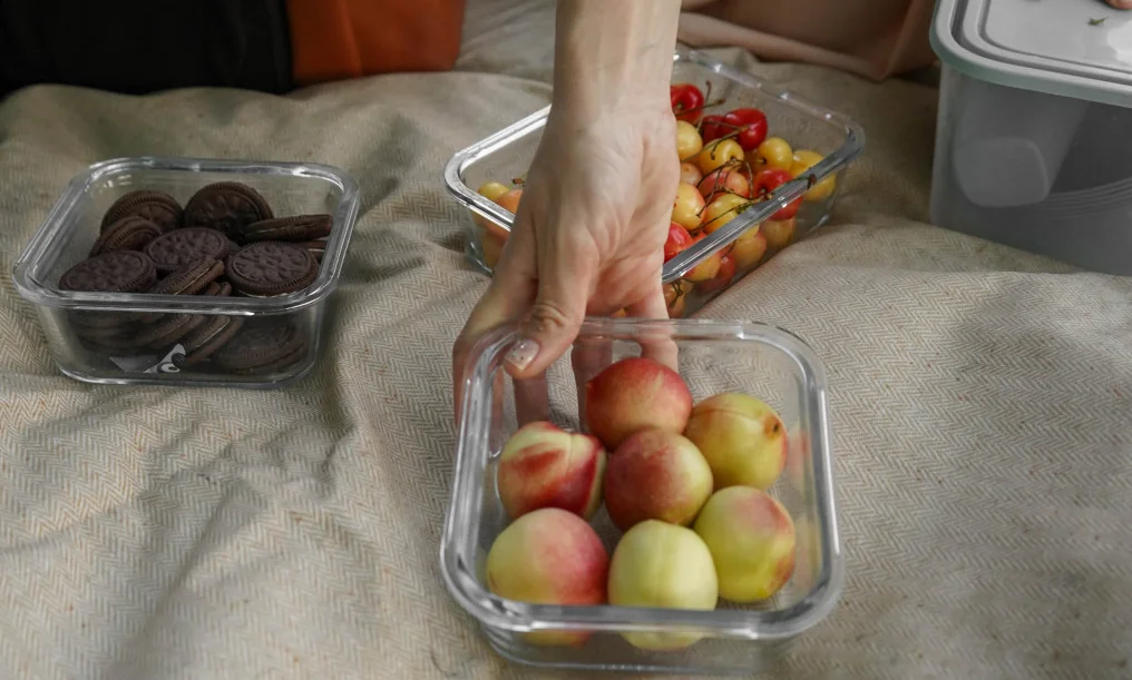 rolled picnic blanket