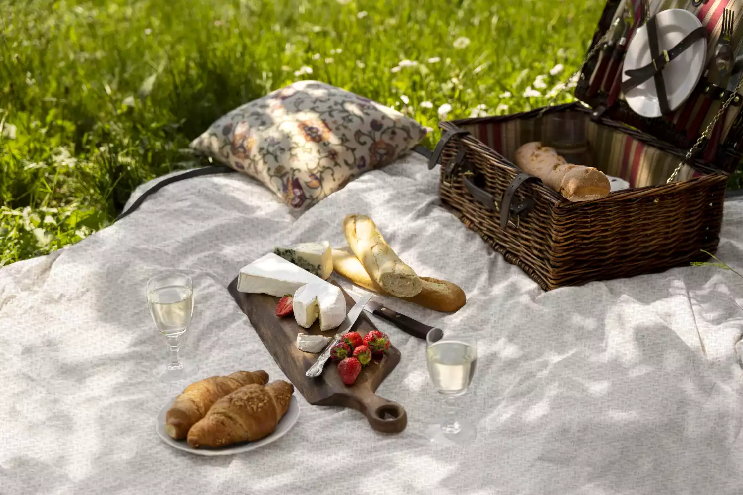 white picnic blanket